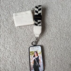 Save The Girls Black & White Strap with Cream Wristlet